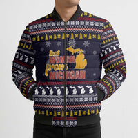 That Woman From Michigan Christmas Bomber Puffer Jacket Xmas Holiday Patterns - Wonder Print Shop