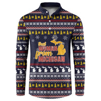 That Woman From Michigan Christmas Button Sweatshirt Xmas Holiday Patterns - Wonder Print Shop