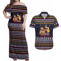 That Woman From Michigan Christmas Couples Matching Off Shoulder Maxi Dress and Hawaiian Shirt Xmas Holiday Patterns - Wonder Print Shop