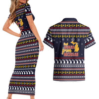 That Woman From Michigan Christmas Couples Matching Short Sleeve Bodycon Dress and Hawaiian Shirt Xmas Holiday Patterns - Wonder Print Shop