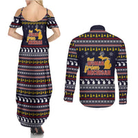 That Woman From Michigan Christmas Couples Matching Summer Maxi Dress and Long Sleeve Button Shirt Xmas Holiday Patterns - Wonder Print Shop