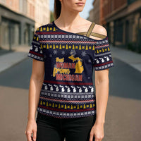 That Woman From Michigan Christmas Cross Shoulder Shirt Xmas Holiday Patterns - Wonder Print Shop
