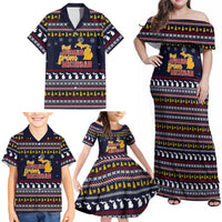 That Woman From Michigan Christmas Family Matching Off Shoulder Maxi Dress and Hawaiian Shirt Xmas Holiday Patterns - Wonder Print Shop