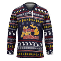 That Woman From Michigan Christmas Hockey Jersey Xmas Holiday Patterns - Wonder Print Shop