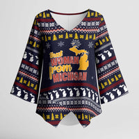 That Woman From Michigan Christmas Kimono Sleeve Blouse Xmas Holiday Patterns - Wonder Print Shop
