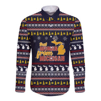 That Woman From Michigan Christmas Long Sleeve Button Shirt Xmas Holiday Patterns - Wonder Print Shop