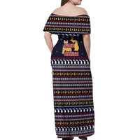 That Woman From Michigan Christmas Off Shoulder Maxi Dress Xmas Holiday Patterns - Wonder Print Shop