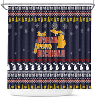 That Woman From Michigan Christmas Shower Curtain Xmas Holiday Patterns - Wonder Print Shop