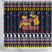 That Woman From Michigan Christmas Shower Curtain Xmas Holiday Patterns - Wonder Print Shop