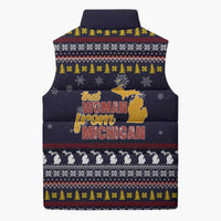 That Woman From Michigan Christmas Sleeveless Puffer Jacket Xmas Holiday Patterns - Wonder Print Shop