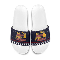 That Woman From Michigan Christmas Slide Sandals Xmas Holiday Patterns - Wonder Print Shop