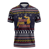 That Woman From Michigan Christmas Zipper Polo Shirt Xmas Holiday Patterns - Wonder Print Shop