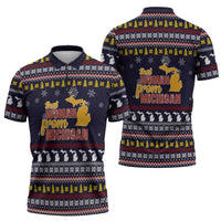 That Woman From Michigan Christmas Zipper Polo Shirt Xmas Holiday Patterns - Wonder Print Shop