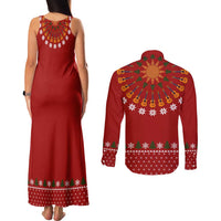 Guitar Lover Christmas Couples Matching Tank Maxi Dress and Long Sleeve Button Shirt Xmas Holiday Patterns - Wonder Print Shop