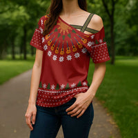 Guitar Lover Christmas Cross Shoulder Shirt Xmas Holiday Patterns - Wonder Print Shop