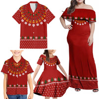 Guitar Lover Christmas Family Matching Off Shoulder Maxi Dress and Hawaiian Shirt Xmas Holiday Patterns - Wonder Print Shop