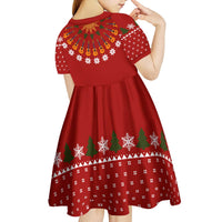 Guitar Lover Christmas Kid Short Sleeve Dress Xmas Holiday Patterns - Wonder Print Shop