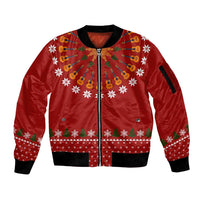 Guitar Lover Christmas Sleeve Zip Bomber Jacket Xmas Holiday Patterns - Wonder Print Shop