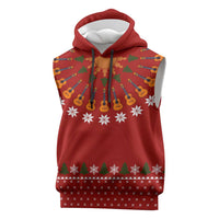 Guitar Lover Christmas Sleeveless Hoodie Xmas Holiday Patterns - Wonder Print Shop