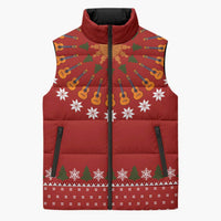 Guitar Lover Christmas Sleeveless Puffer Jacket Xmas Holiday Patterns - Wonder Print Shop