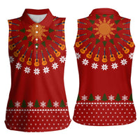 Guitar Lover Christmas Women Sleeveless Polo Shirt Xmas Holiday Patterns - Wonder Print Shop