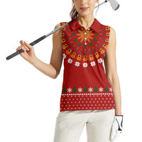 Guitar Lover Christmas Women Sleeveless Polo Shirt Xmas Holiday Patterns - Wonder Print Shop