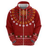Guitar Lover Christmas Zip Hoodie Xmas Holiday Patterns - undefined
