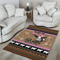 The Crazy Heifer Christmas Area Rug Xmas Holiday Patterns - Wonder Print Shop