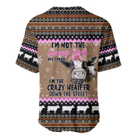 The Crazy Heifer Christmas Baseball Jersey Xmas Holiday Patterns - Wonder Print Shop