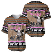 The Crazy Heifer Christmas Baseball Jersey Xmas Holiday Patterns - Wonder Print Shop