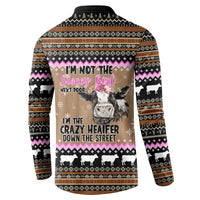 The Crazy Heifer Christmas Button Sweatshirt Xmas Holiday Patterns - Wonder Print Shop