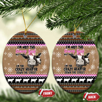 The Crazy Heifer Christmas Ceramic Ornament Xmas Holiday Patterns - Wonder Print Shop