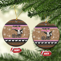 The Crazy Heifer Christmas Ceramic Ornament Xmas Holiday Patterns - Wonder Print Shop