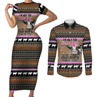 The Crazy Heifer Christmas Couples Matching Short Sleeve Bodycon Dress and Long Sleeve Button Shirt Xmas Holiday Patterns - Wonder Print Shop