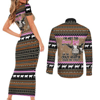 The Crazy Heifer Christmas Couples Matching Short Sleeve Bodycon Dress and Long Sleeve Button Shirt Xmas Holiday Patterns - Wonder Print Shop
