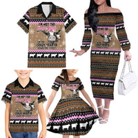 The Crazy Heifer Christmas Family Matching Off The Shoulder Long Sleeve Dress and Hawaiian Shirt Xmas Holiday Patterns - Wonder Print Shop