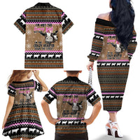 The Crazy Heifer Christmas Family Matching Off The Shoulder Long Sleeve Dress and Hawaiian Shirt Xmas Holiday Patterns - Wonder Print Shop