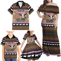 The Crazy Heifer Christmas Family Matching Off Shoulder Maxi Dress and Hawaiian Shirt Xmas Holiday Patterns - Wonder Print Shop
