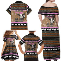 The Crazy Heifer Christmas Family Matching Off Shoulder Maxi Dress and Hawaiian Shirt Xmas Holiday Patterns - Wonder Print Shop