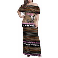 The Crazy Heifer Christmas Family Matching Off Shoulder Maxi Dress and Hawaiian Shirt Xmas Holiday Patterns - Wonder Print Shop