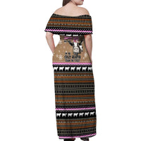 The Crazy Heifer Christmas Family Matching Off Shoulder Maxi Dress and Hawaiian Shirt Xmas Holiday Patterns - Wonder Print Shop