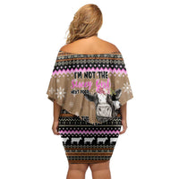 The Crazy Heifer Christmas Family Matching Off Shoulder Short Dress and Hawaiian Shirt Xmas Holiday Patterns - Wonder Print Shop