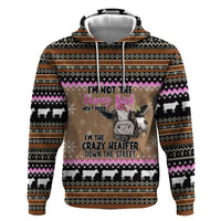 The Crazy Heifer Christmas Hoodie Xmas Holiday Patterns - Wonder Print Shop