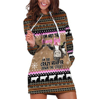 The Crazy Heifer Christmas Hoodie Dress Xmas Holiday Patterns - Wonder Print Shop