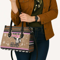 The Crazy Heifer Christmas Leather Bag Xmas Holiday Patterns - Wonder Print Shop