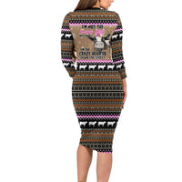 The Crazy Heifer Christmas Long Sleeve Bodycon Dress Xmas Holiday Patterns - Wonder Print Shop