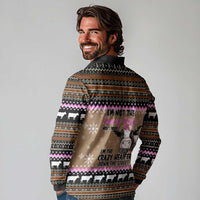 The Crazy Heifer Christmas Long Sleeve Polo Shirt Xmas Holiday Patterns - Wonder Print Shop