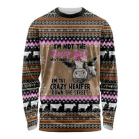 The Crazy Heifer Christmas Long Sleeve Shirt Xmas Holiday Patterns - Wonder Print Shop