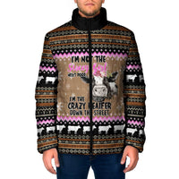 The Crazy Heifer Christmas Padded Jacket Xmas Holiday Patterns - Wonder Print Shop