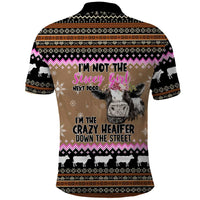 The Crazy Heifer Christmas Polo Shirt Xmas Holiday Patterns - Wonder Print Shop